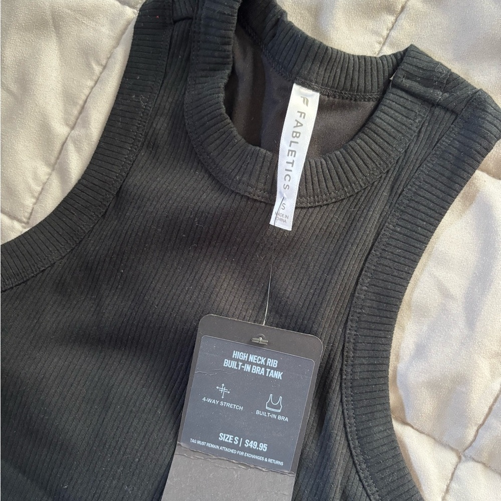 Fabletics Black Ribbed Tank Top - Picture 2 of 2
